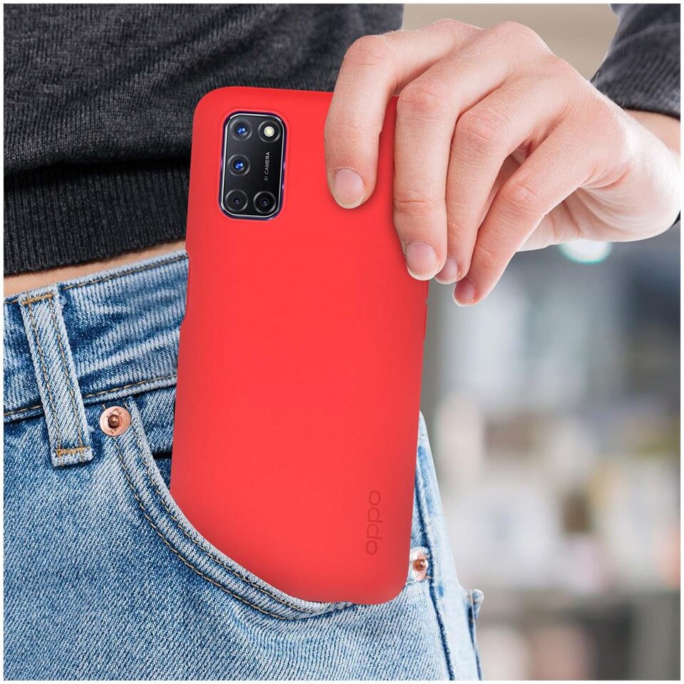 Custodia Flessibile TPU Per Oppo A74 – Paraurti Antiurto, Sottile E Anti Graffio (Rossa)