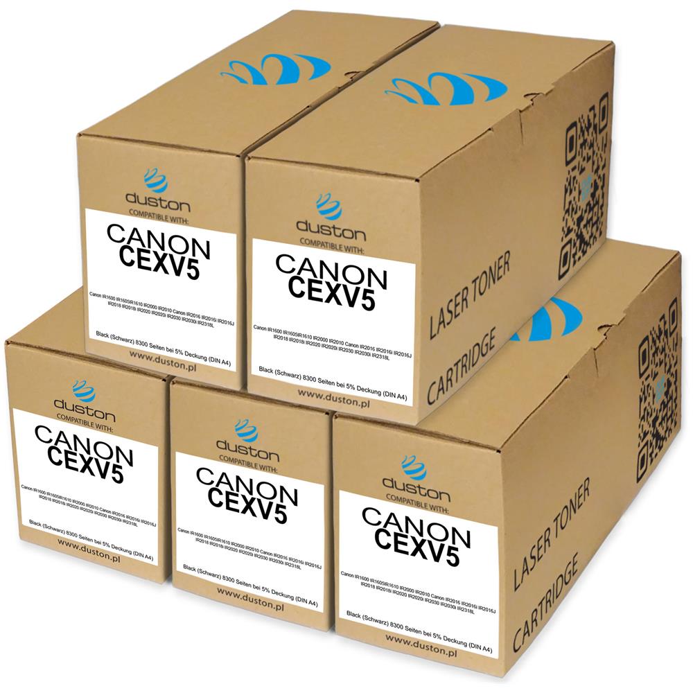 TONER - 5x Cexv5, 0473c002aa Negro Compatible Con Canon Ir1600 Ir1605 Ir1610 Ir2000 Ir2010 - Foto 1