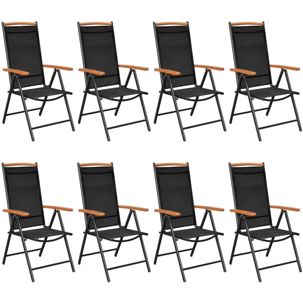 Set Da Pranzo Da Giardino 9 Pz In Alluminio Nero - Foto 2