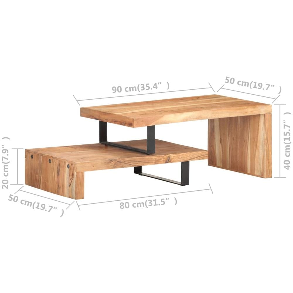 Set Tavolini Da Caff 2 Pz In Legno Massello Di Acacia - Foto 8