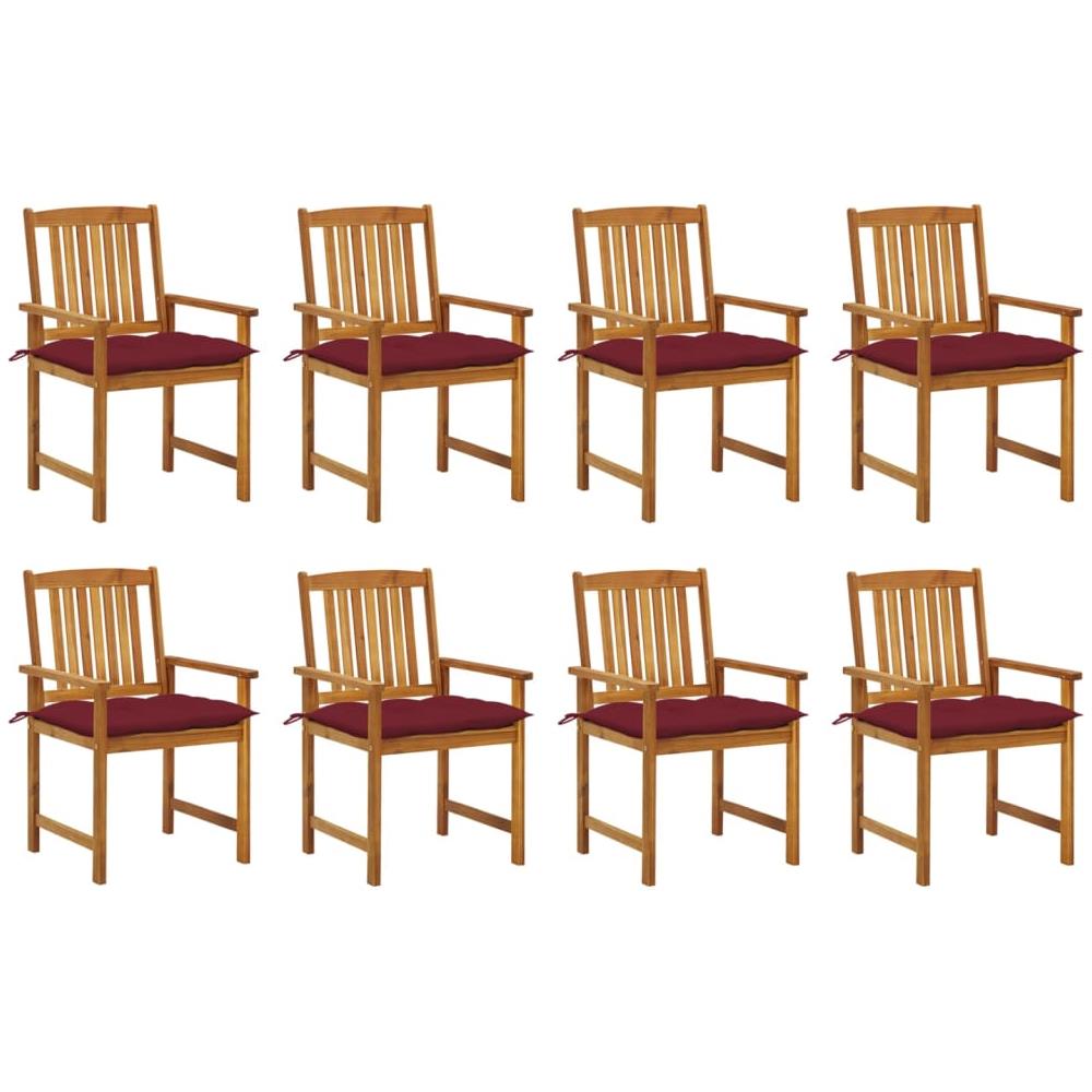 Sedie da Giardino con Cuscini 8 pz in Legno Massello di Acacia - Foto 1