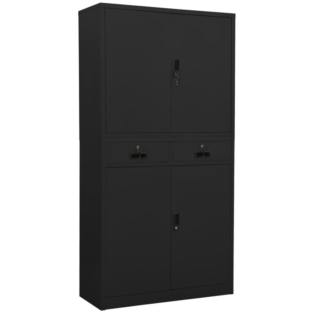 Armadio Per Ufficio Antracite 90x40x180 Cm In Acciaio - Foto 1