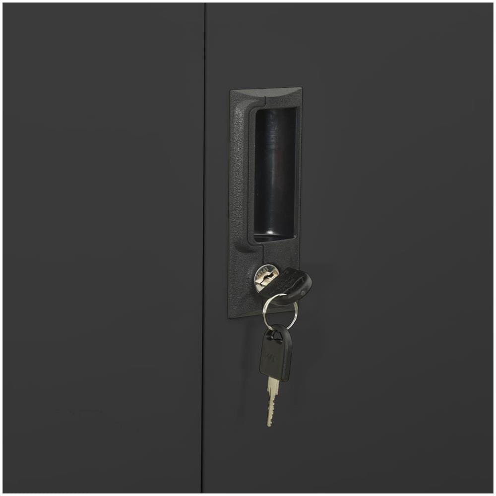 Armadio Per Ufficio Antracite 90x40x180 Cm In Acciaio - Foto 2