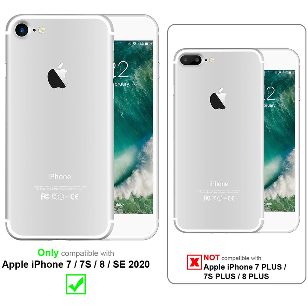 Custodia Compatibile Con Apple Iphone 7 / 7s / 8 / Se 2020 In Grigio Fiore - Coperchio Protettivo In Design Floreale Con Chiusura Magnetica, Funzione Stand E Slot Per Carte - Foto 2