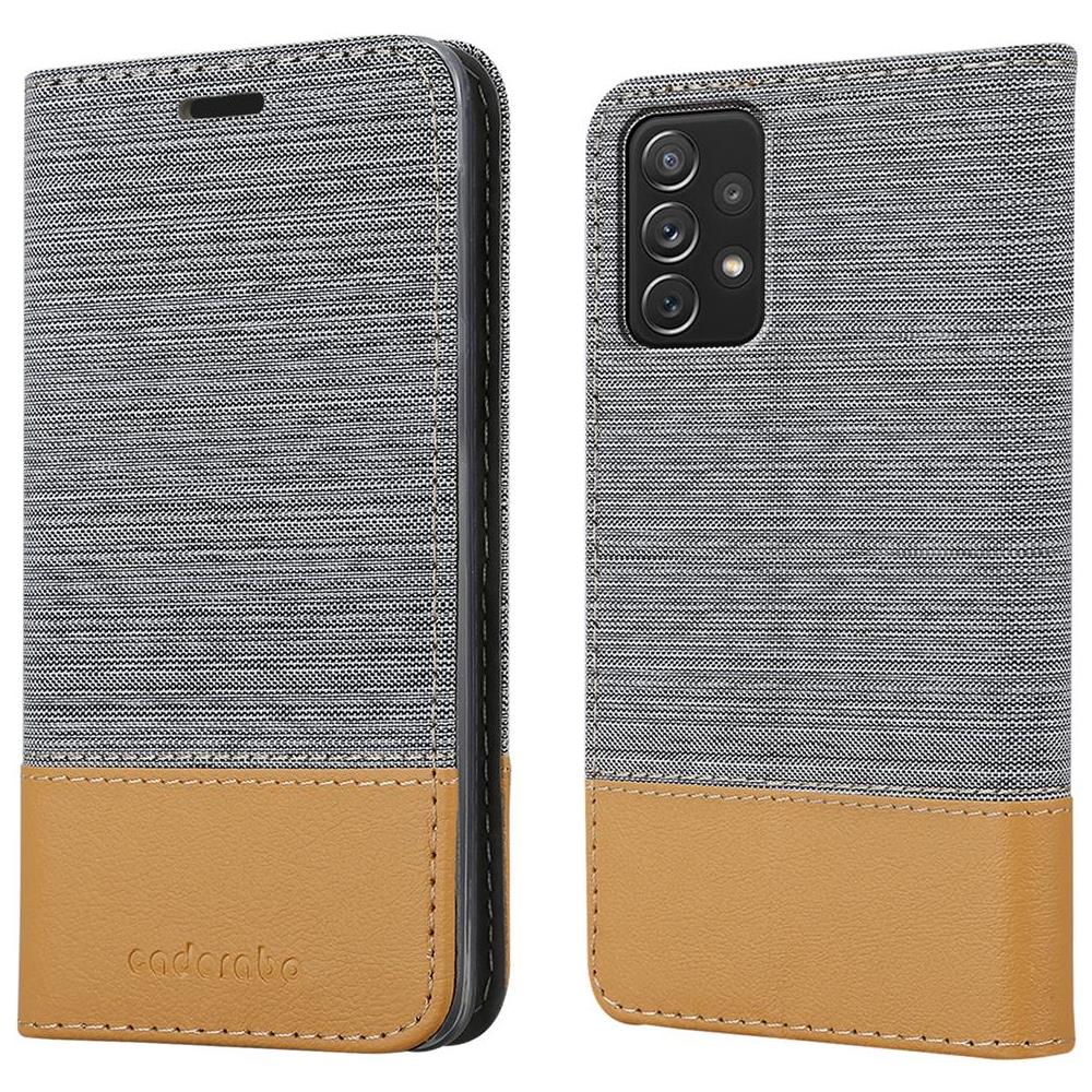 Custodia Compatibile Con Samsung Galaxy A72 4g / 5g In Grigio Chiaro Marrone - Coperchio Protettiva Con Chiusura Magnetica, Funzione Stand E Tasca Per Le Carte - Foto 8