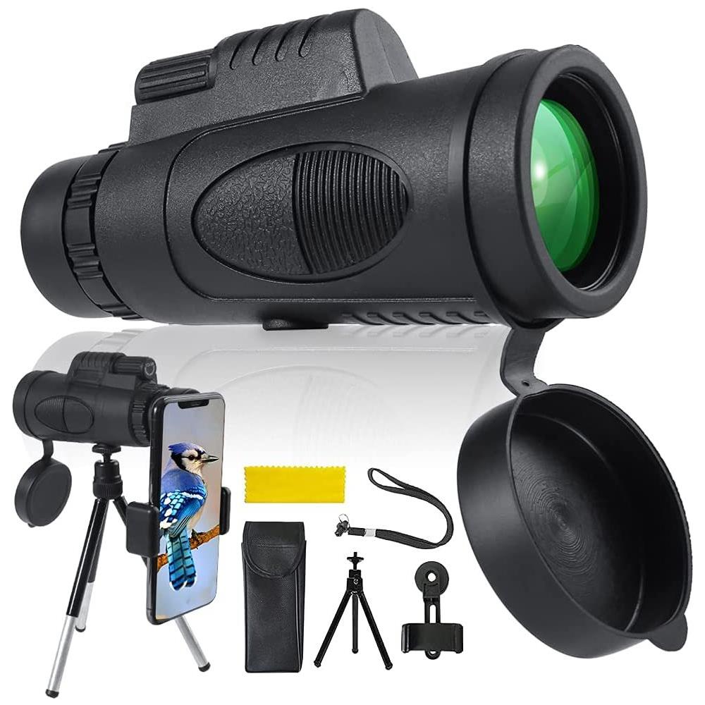 Monoculare Telescopico Professionale 12x50 HD - Con Prisma BAK4, Supporto Per Smartphone E Treppiede, Impermeabile, Per Escursionismo E Birdwatching