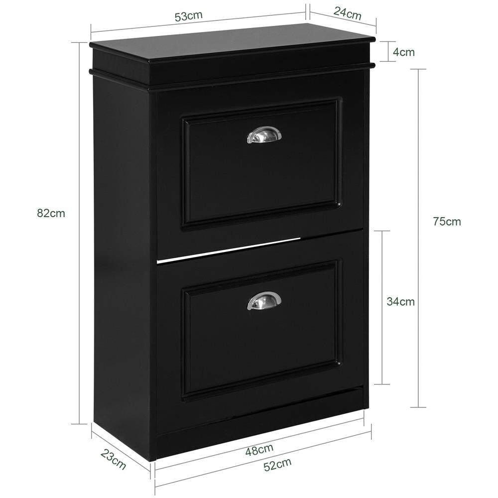 Serie Bianche Di Scarpiere Moderne Nero 54x24x83cm 2 Ante 0 Cuscino Fsr78-sch - Foto 2