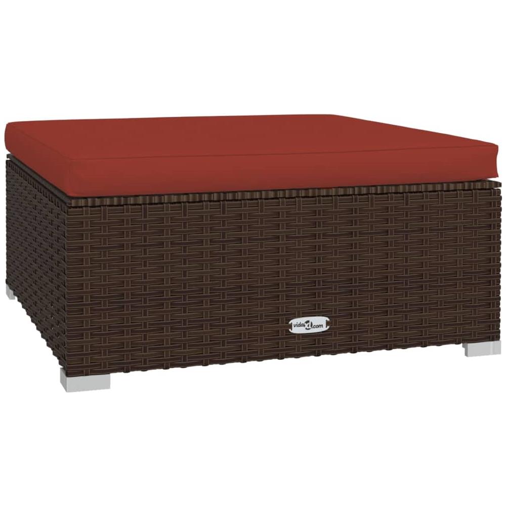 Set Divani Da Giardino 7 Pz Con Cuscini In Polyrattan Marrone - Foto 2