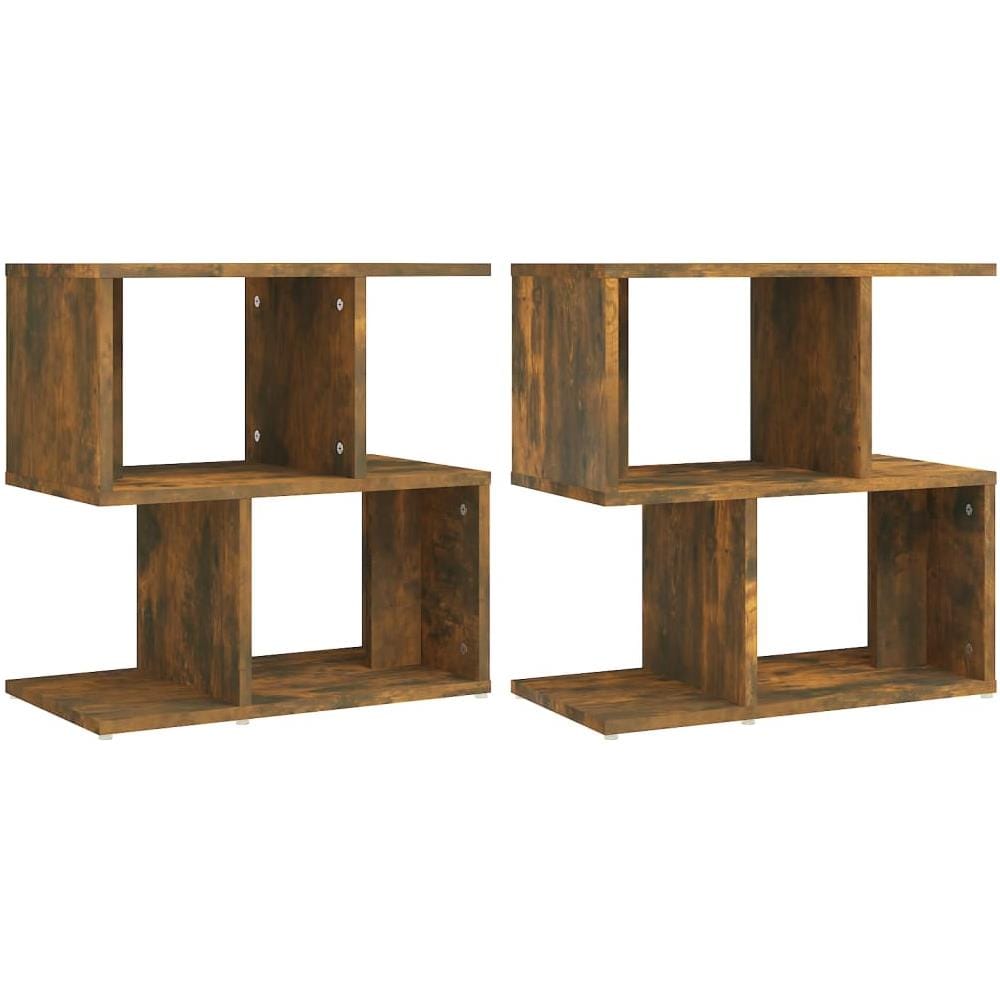 Comodini Rovere Fumo 2pz 50x30x51,5 Cm In Legno Multistrato - Foto 1