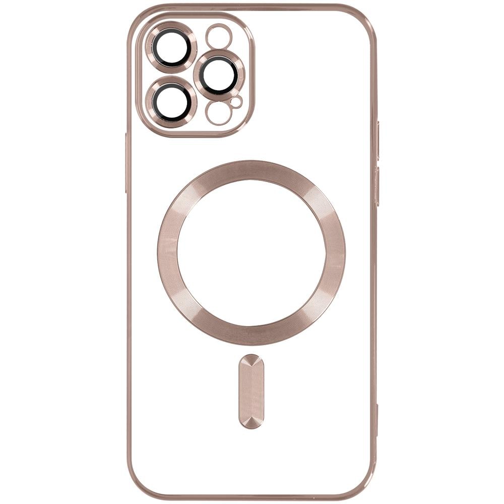 Cover Magsafe Per Iphone 13 Pro Max Silicone Protezione Camera Bordo Rose Gold - Foto 1