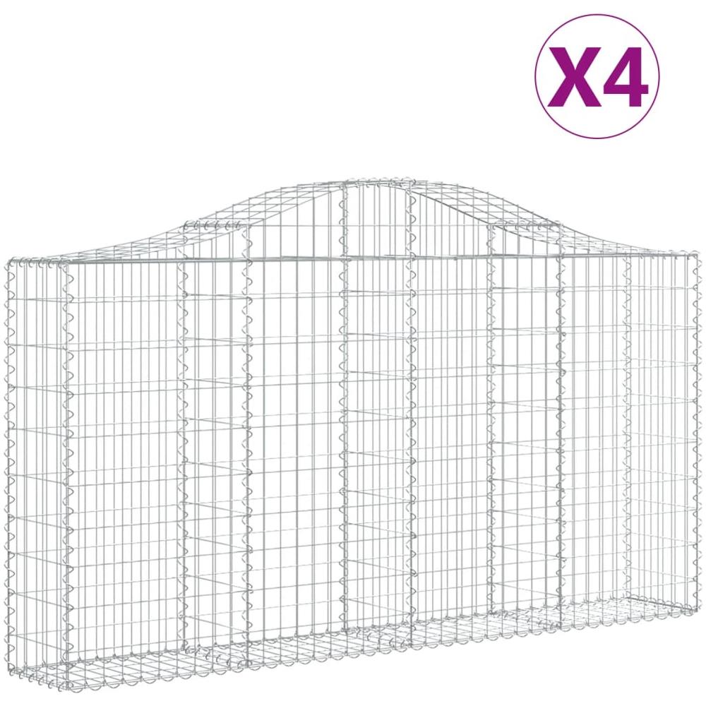 Cesti Gabbioni Ad Arco 4 Pz 200x30x100/120 Cm Ferro Zincato - Foto 2