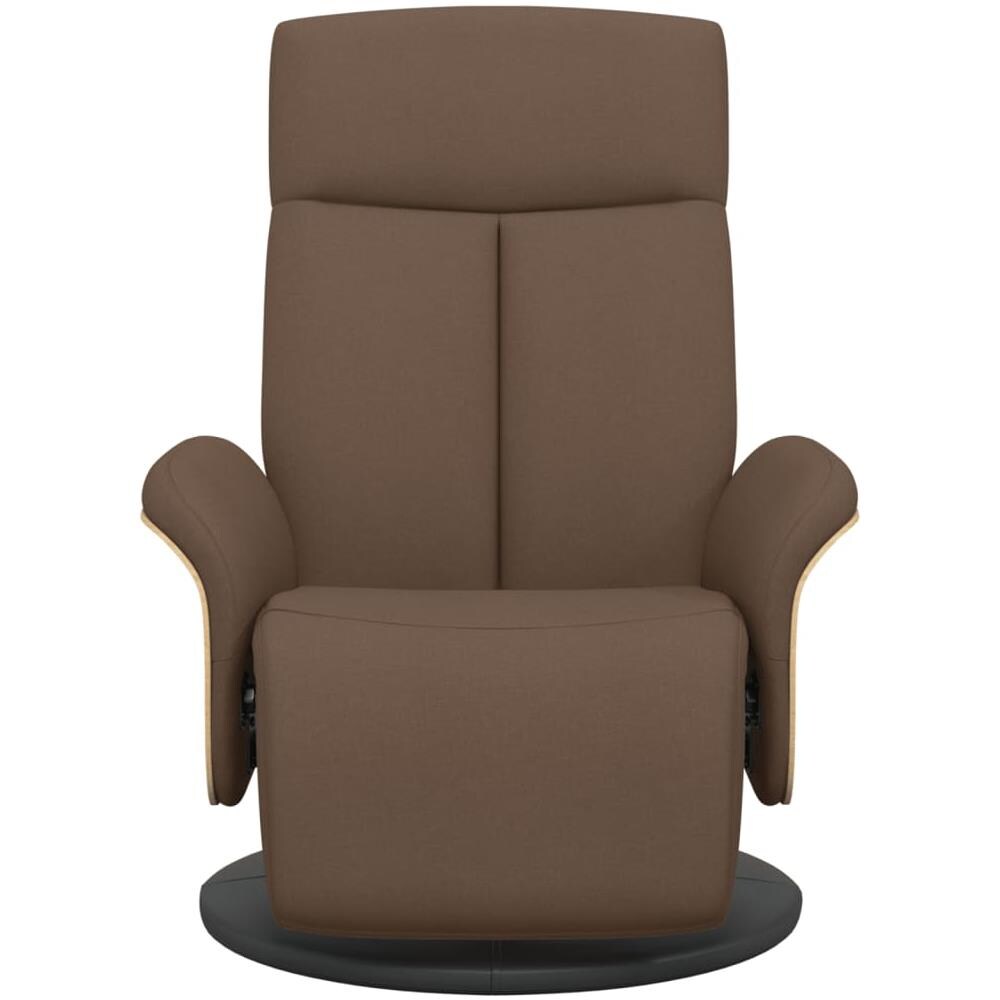 Poltrona Reclinabile Con Poggiapiedi Marrone In Tessuto - Foto 3