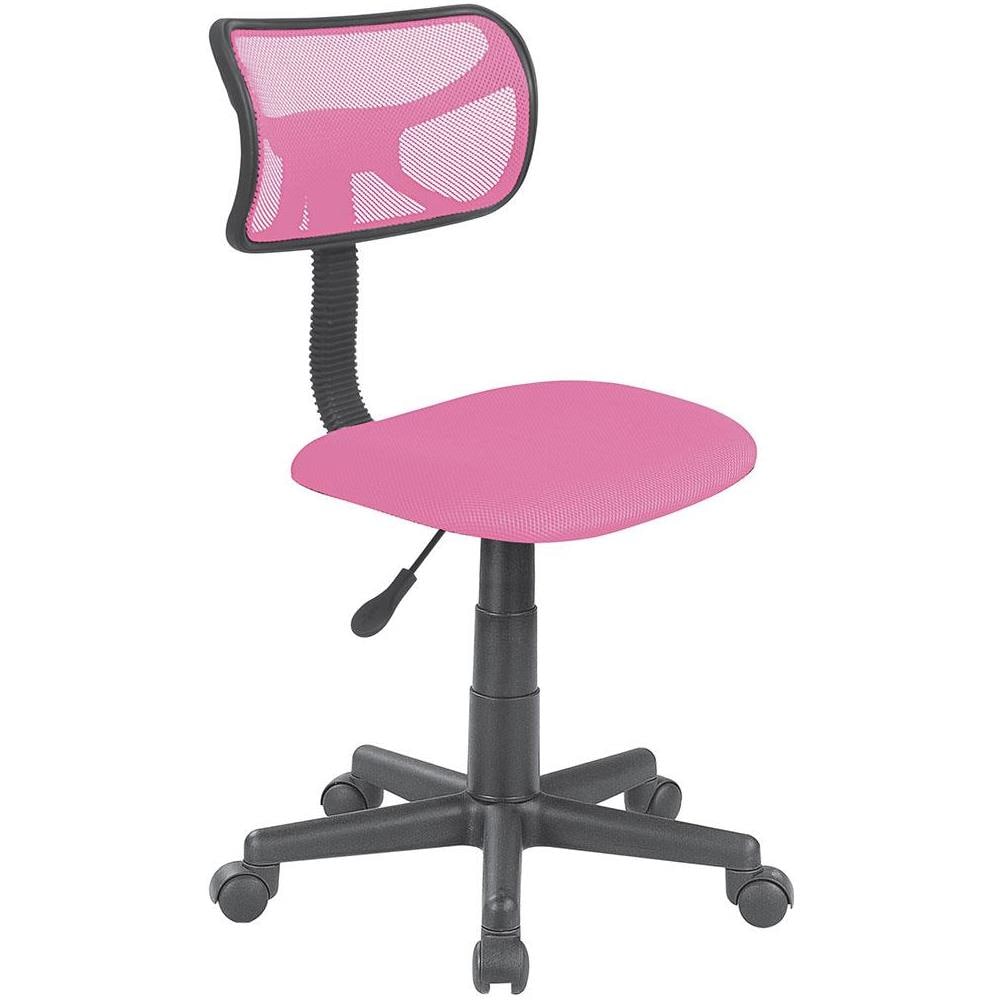 Sedia Girevole 5 Ruote Cameretta Scrivania Schienale Ergonomico Rosa - Foto 1