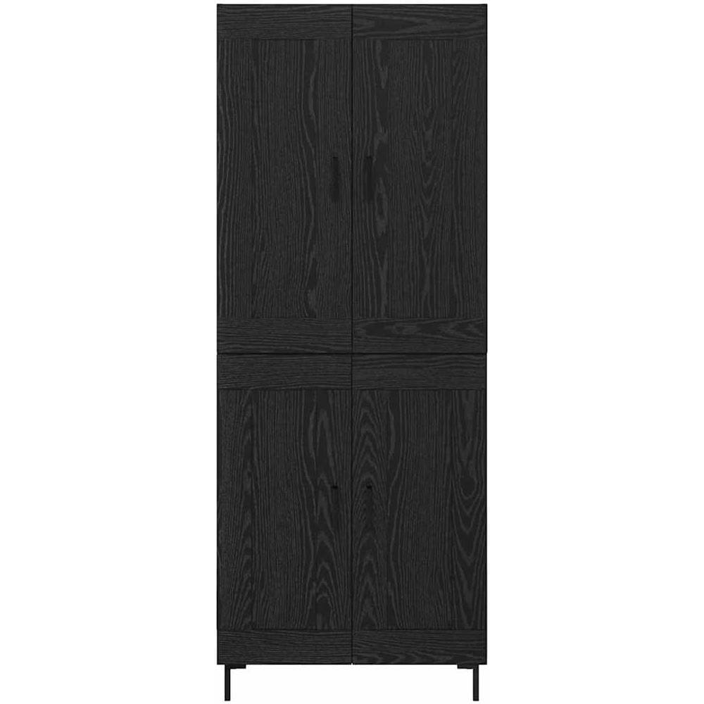 Credenza 2 pcs Rovere Nero Legno multistrato - Foto 8