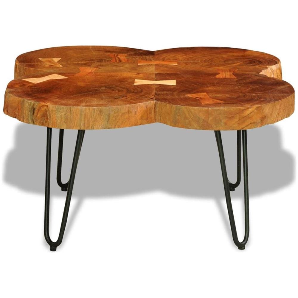 Tavolino Laterale Per Caffè In Legno Di Sheesham 4 Tronchi 35 Cm - Foto 2