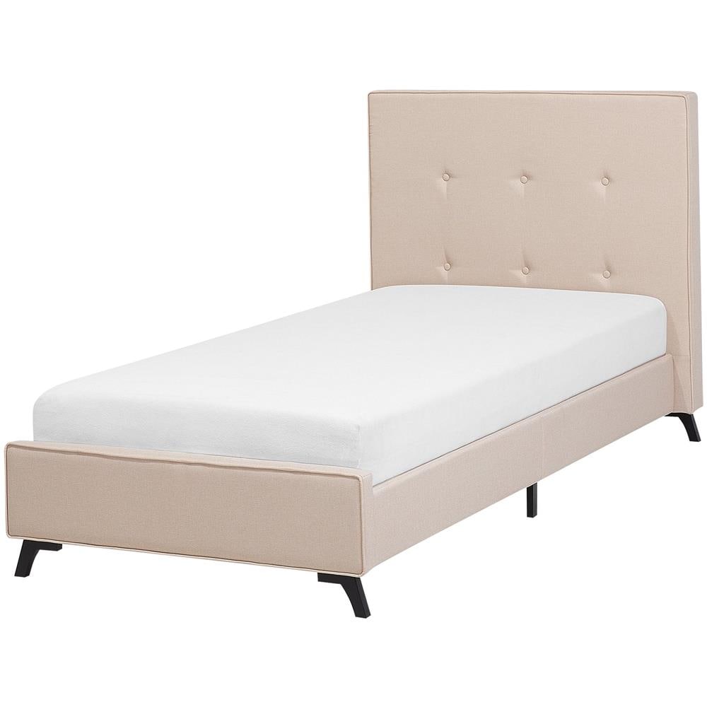 Letto In Tessuto Beige 90 X 200 Cm Ambassador - Foto 1