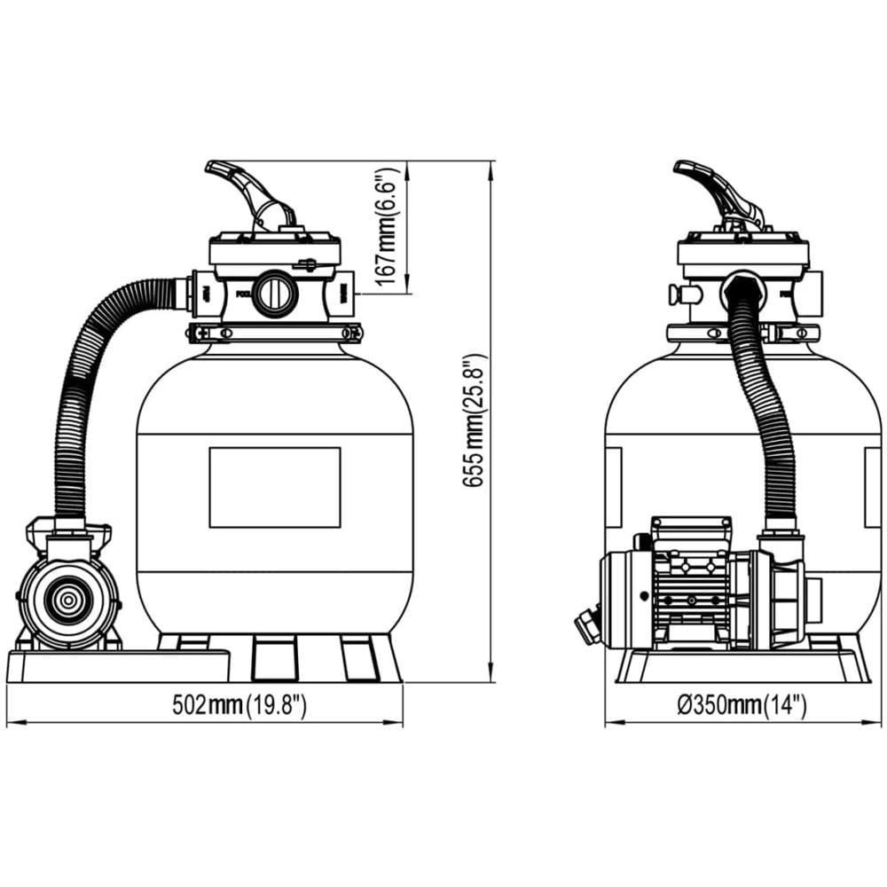 Pompa Con Filtro A Sabbia 2 Pz 600 W 17000 L / h - Foto 7