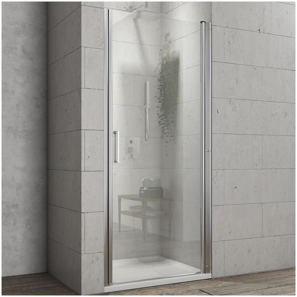 Porta Doccia Battente Swing Per Box Nicchia Cristallo Temprato *** Misure : 97-100xh195 Cm Stampato - Foto 1