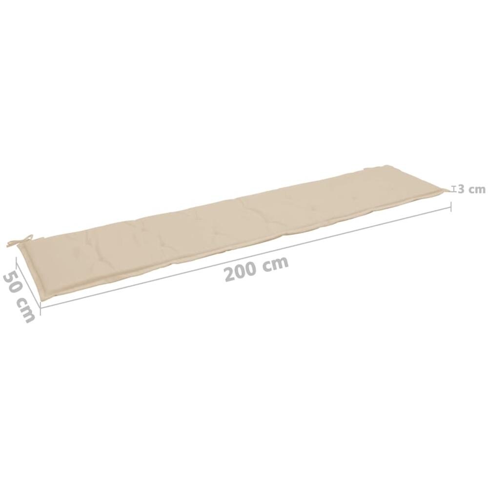 Cuscino per Panca da Giardino Beige 200x50x4 cm - Foto 6