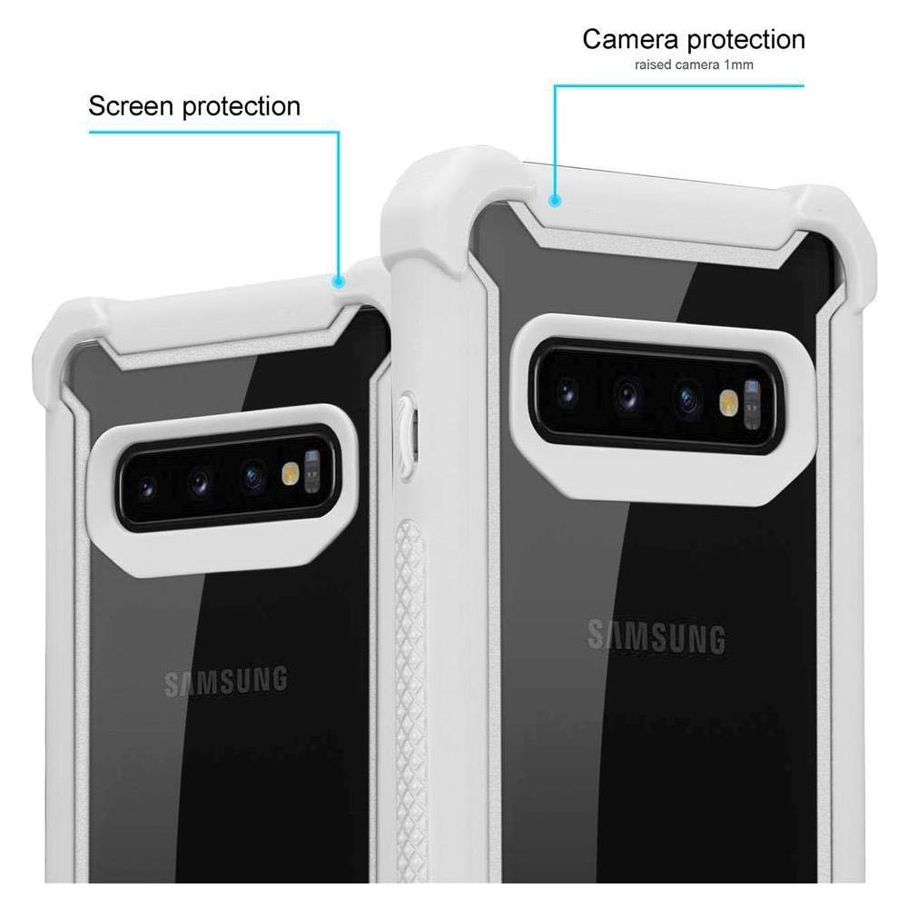 Custodia Compatibile Con Samsung Galaxy S10 Plus In Grigio Betulla - Coperchio Protettivo 2 In 1 Con Bordo In Silicone Tpu E Retro In Vetro Acrilico - Foto 2