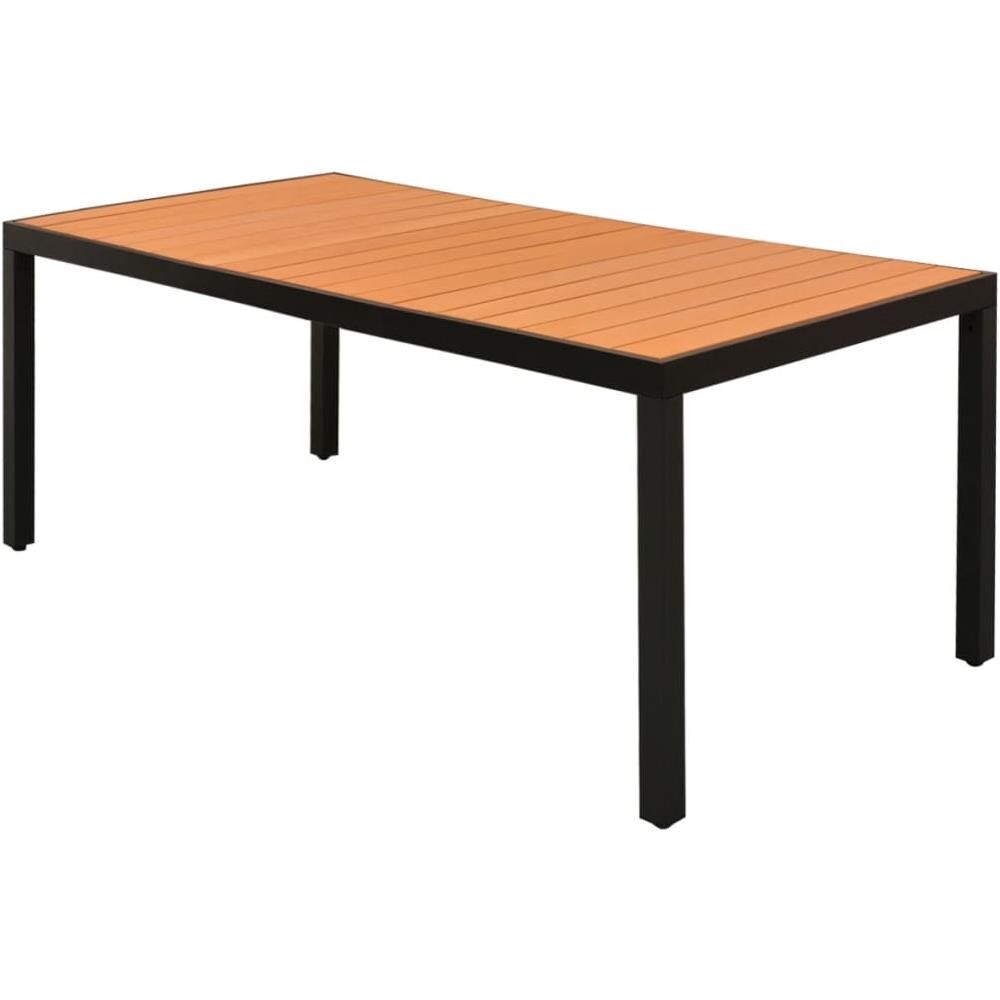 Set da Pranzo da Giardino 7 pz in Rattan PVC Nero e Marrone - Foto 2