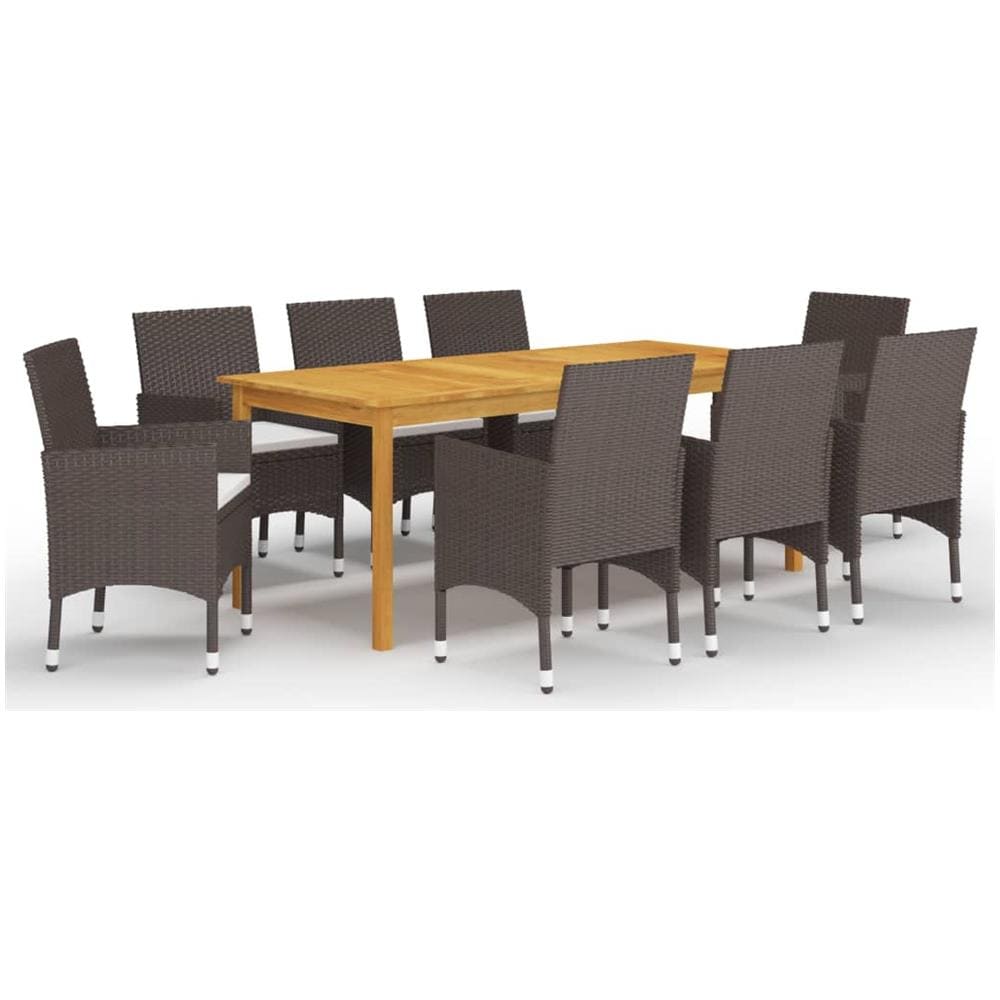 Set Da Pranzo Da Giardino 9 Pz Marrone - Foto 1