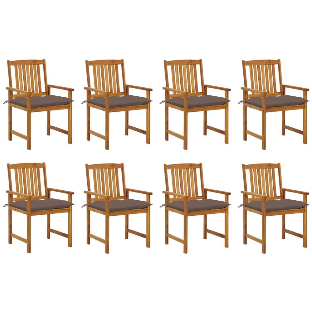 Sedie da Giardino con Cuscini 8 pz in Legno Massello di Acacia - Foto 1