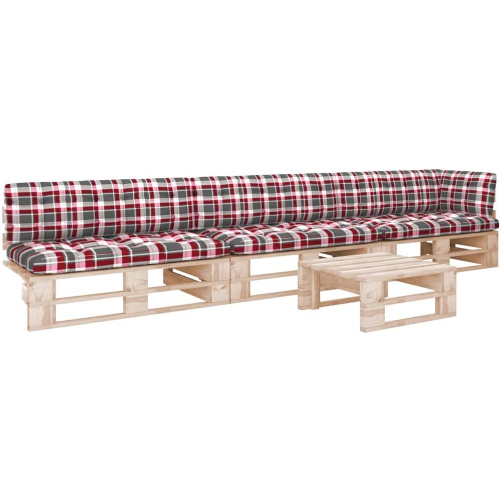 Set Divani in Pallet con Cuscini 4 pz in Pino Impregnato - Foto 1