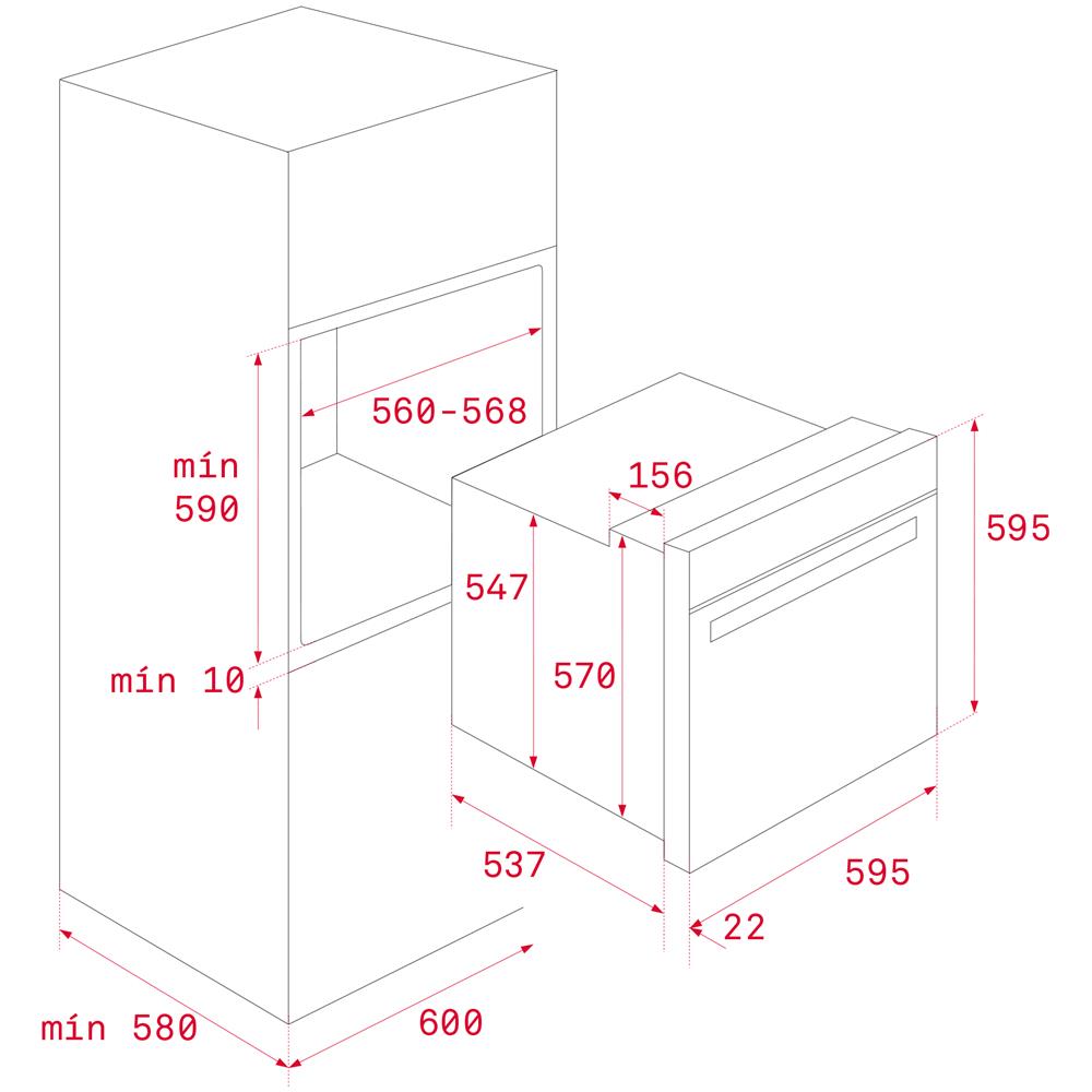 Forno Elettrico da Incasso 111000037 Capacità 71 L Multifunzione Ventilato Potenza 3552 W Colore Nero - Foto 8