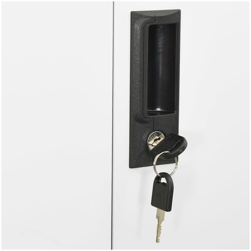 Armadio per Ufficio Bianco 90x40x180 cm in Acciaio e Vetro - Foto 2