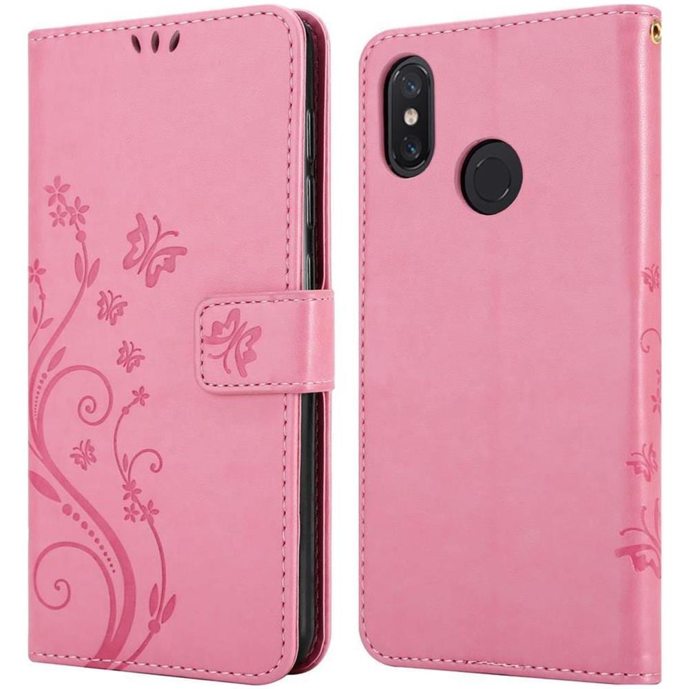 Custodia Compatibile Con Xiaomi 8 In Rosa Fiore - Coperchio Protettivo In Design Floreale Con Chiusura Magnetica, Funzione Stand E Slot Per Carte - Foto 8