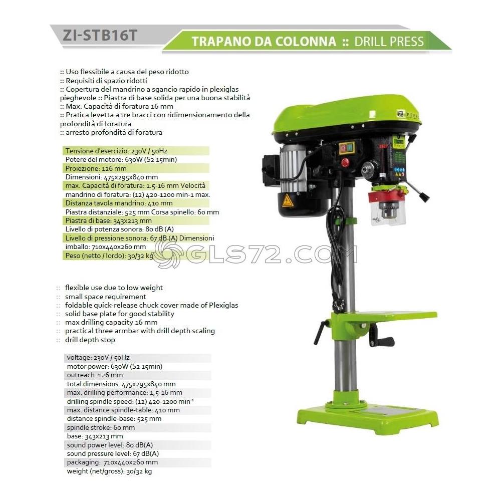 Trapano A Colonna Da Banco 630w Zi-stb16t - Foto 6