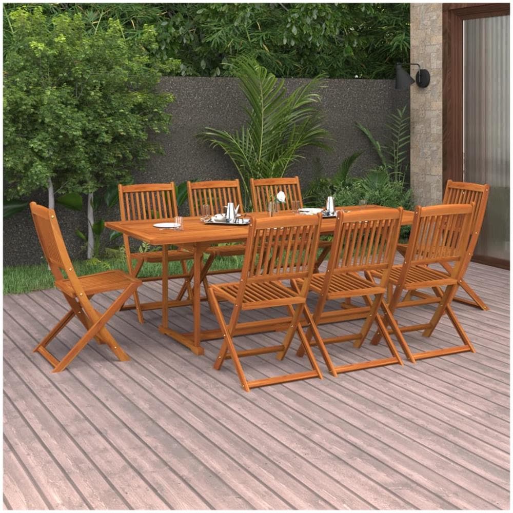 Set da Pranzo da Giardino 9 pz 220x90x75 cm Massello di Acacia - Foto 1