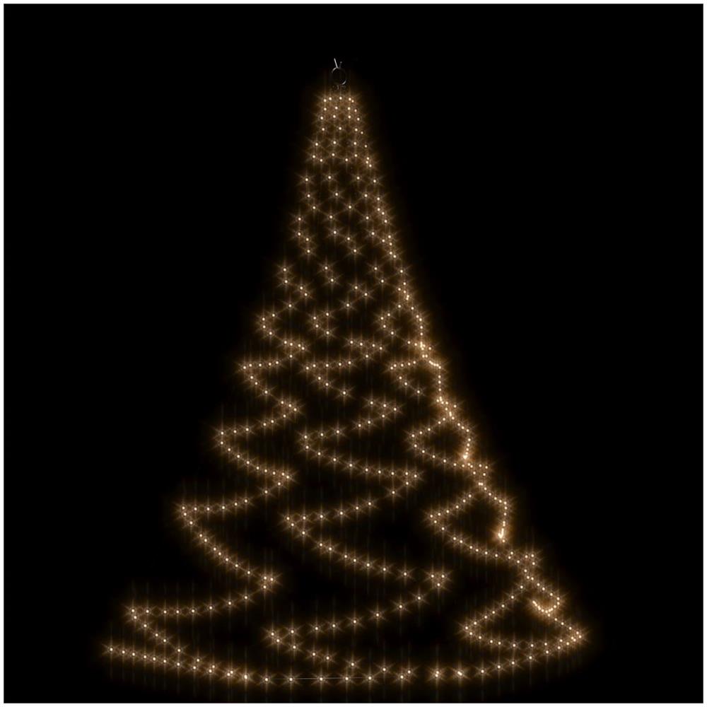 Albero Da Parete Con Gancio Metallico 260 Led Bianco Caldo 3 M - Foto 1
