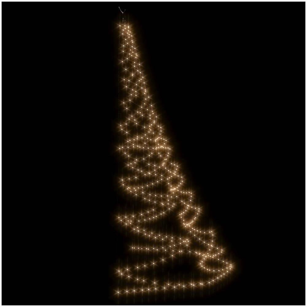 Albero Da Parete Con Gancio Metallico 260 Led Bianco Caldo 3 M - Foto 2
