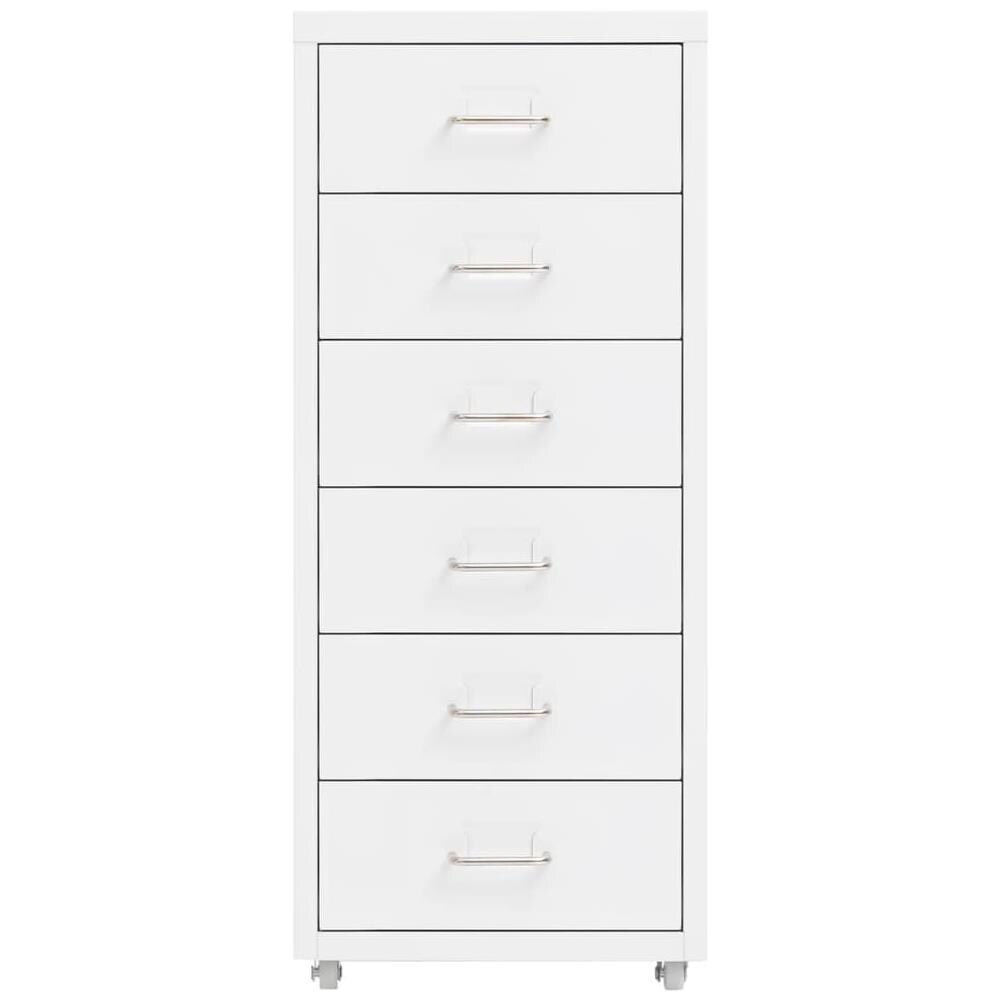 Schedario Mobile Bianco 28x41x69 Cm In Metallo - Foto 2