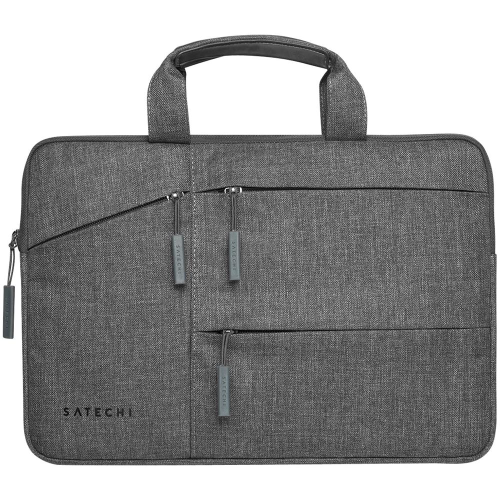 Borsa Per Macbook 15 Pollici, Nylon Impermeabile Multi-scomparto, Grigia - Foto 2