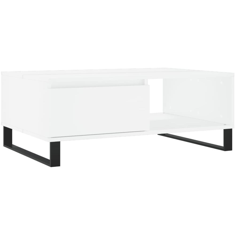 Tavolino Da Salotto Bianco 90x60x35 Cm In Legno Multistrato - Foto 2