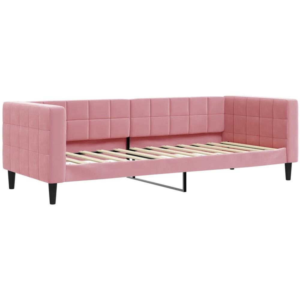 Letto Da Giorno Rosa 80x200 Cm In Velluto - Foto 1