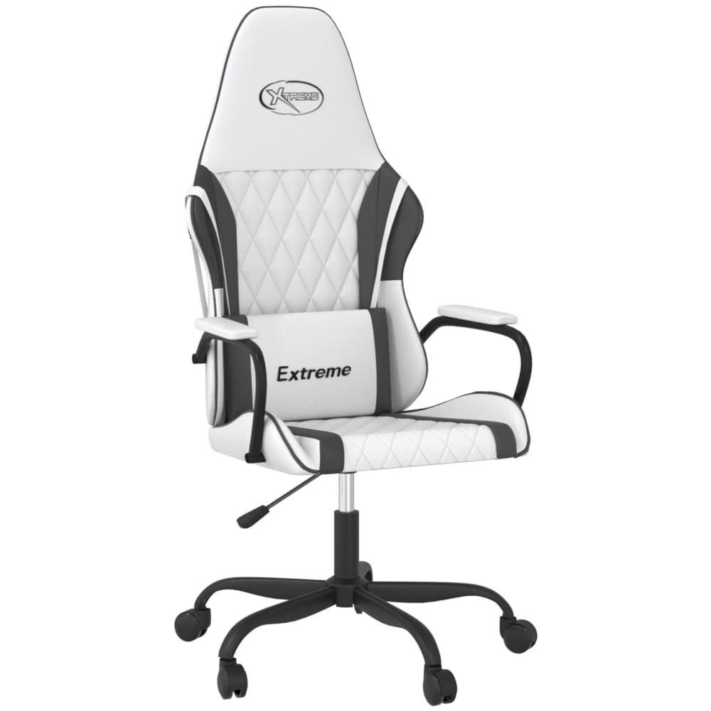 Sedia Da Gaming Massaggiante Bianco E Nero In Similpelle - Foto 2
