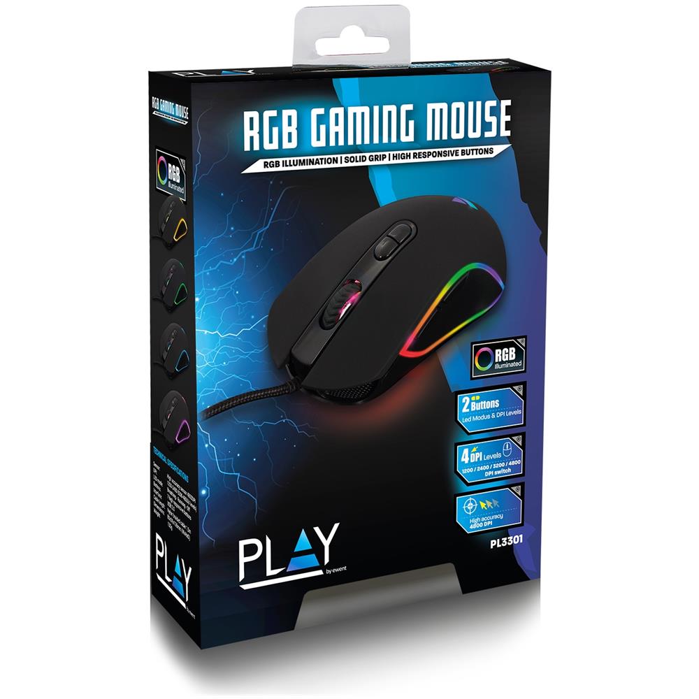Play PL3301 mouse Mano destra USB tipo A Ottico 4800 DPI - Foto 7
