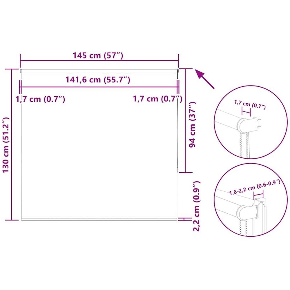 Tenda a Rullo Oscurante 145x130 cm Larghezza Tessuto 141,6 cm - Foto 10