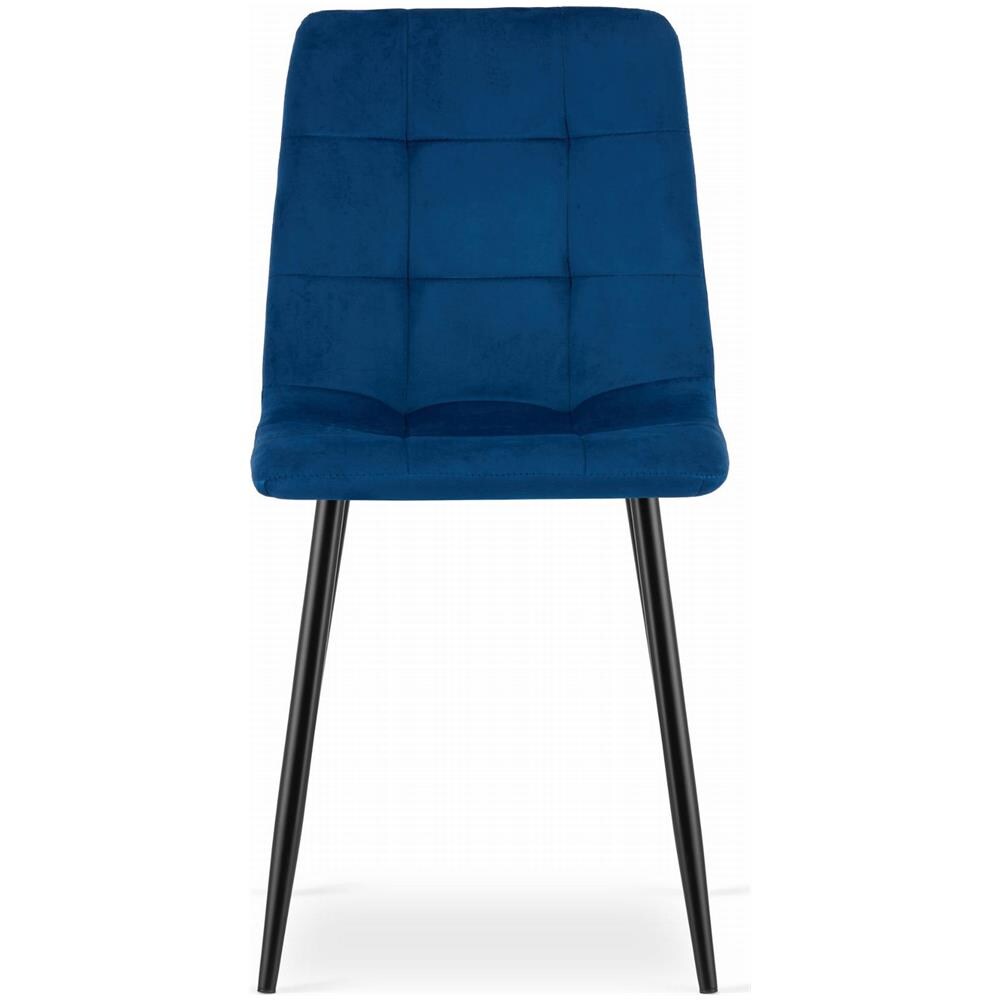 Sedia PYRA - Moderna sedia in velluto blu navy per soggiorno e ufficio - Foto 2