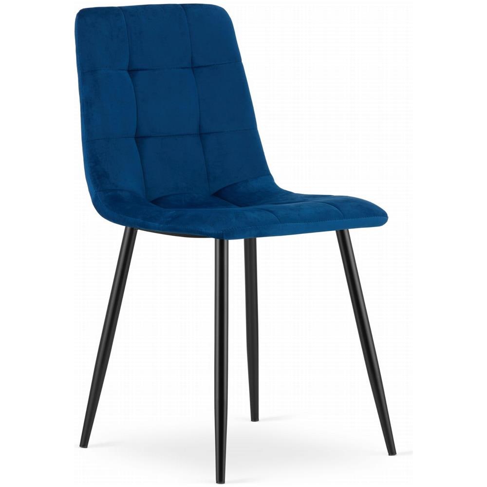 Sedia PYRA - Moderna sedia in velluto blu navy per soggiorno e ufficio - Foto 1