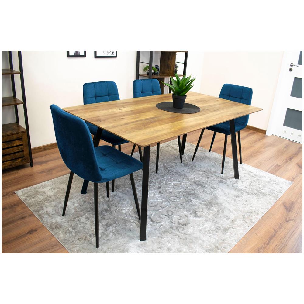 Sedia PYRA - Moderna sedia in velluto blu navy per soggiorno e ufficio - Foto 10