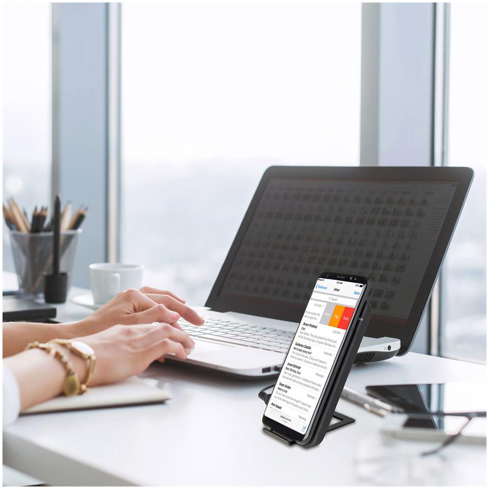Caricabatterie Rapido Wireless Universale da 10 Watt con Funzione Stand Colore Nero - Foto 5