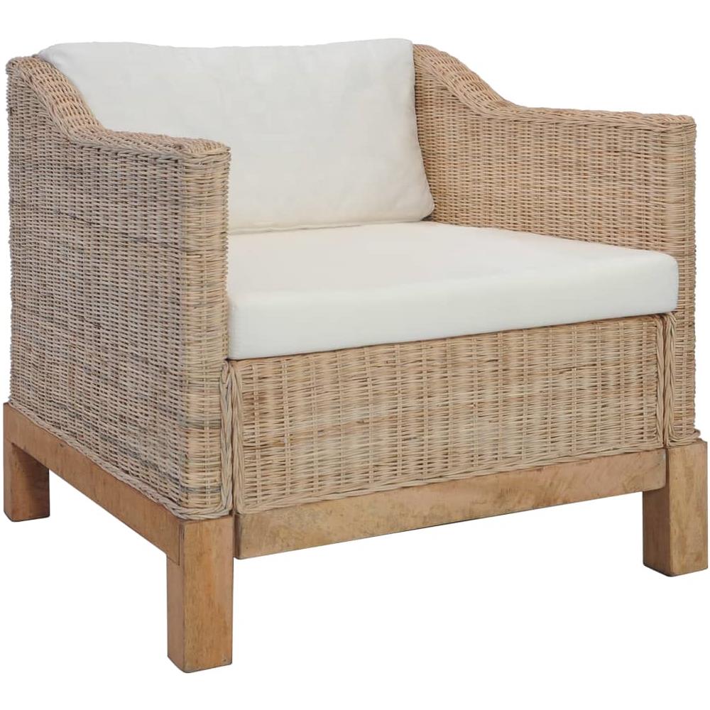 Set Di Divani 2 Pz Con Cuscini In Rattan Naturale - Foto 2