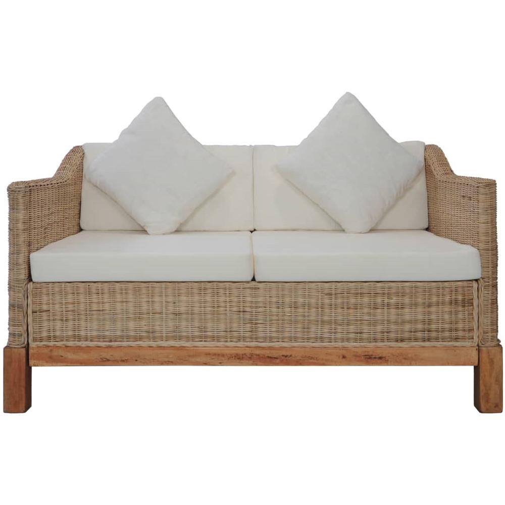 Set Di Divani 2 Pz Con Cuscini In Rattan Naturale - Foto 8