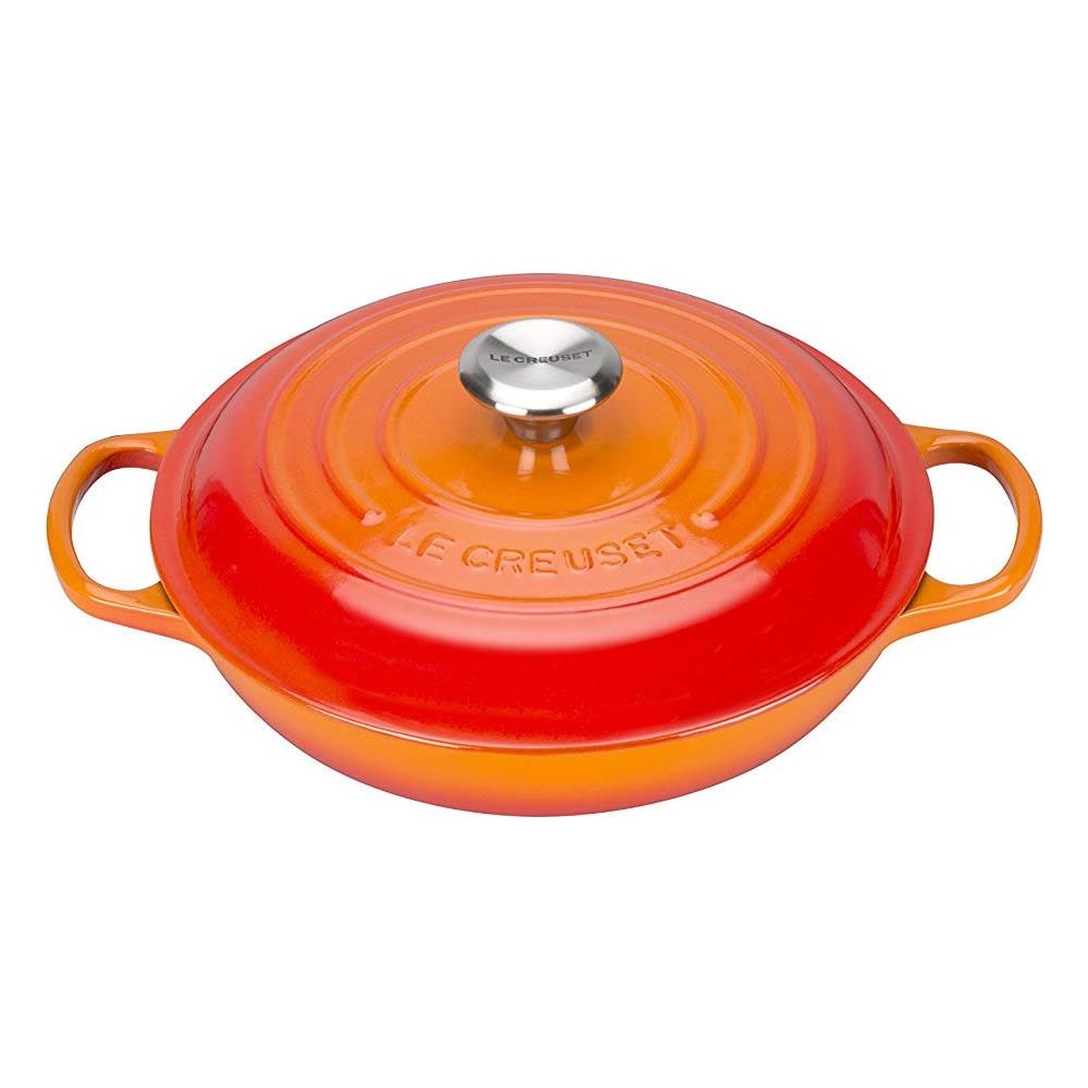 Tegame Basso Tondo In Ghisa Diametro 26 cm Colore Arancione - Foto 1