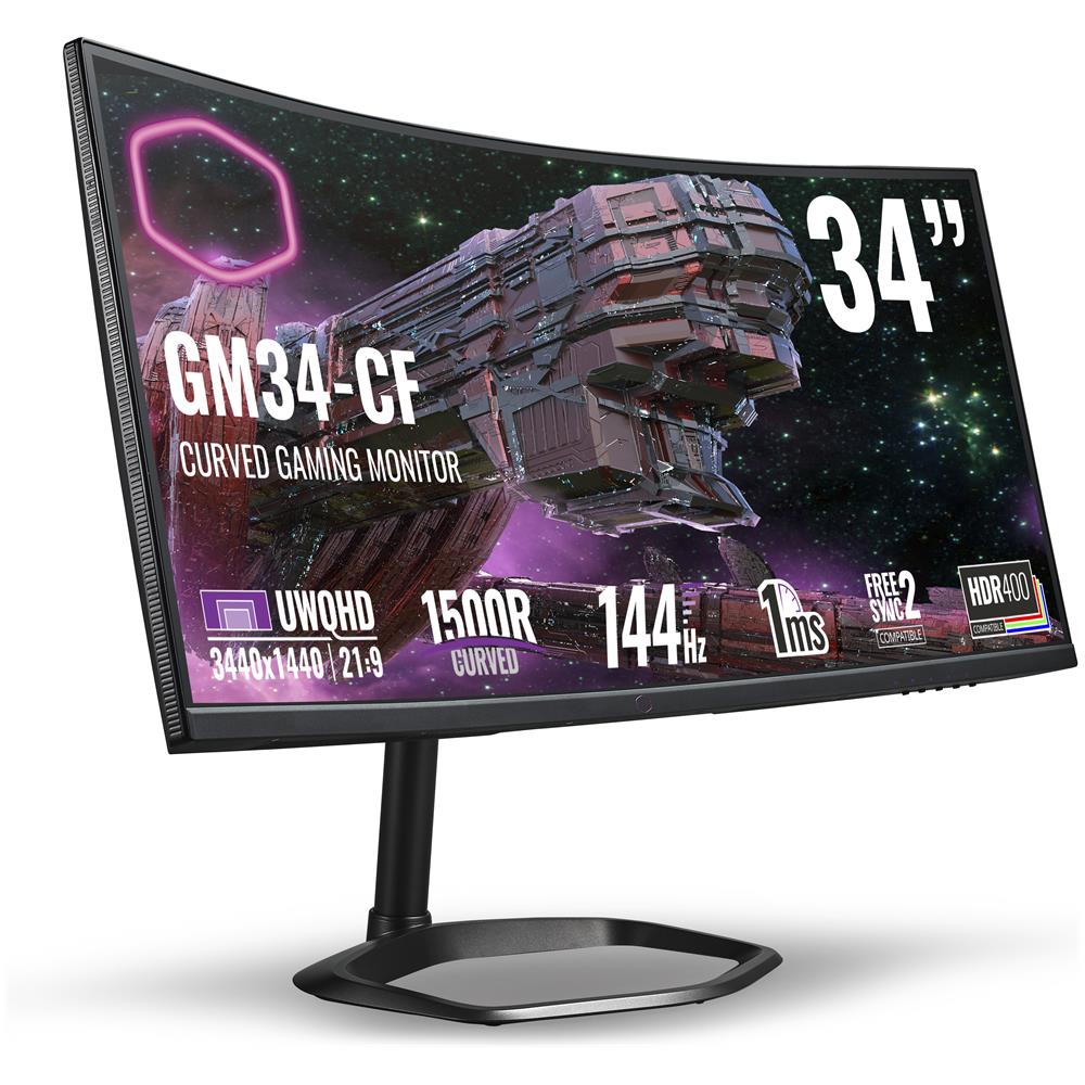 Monitor 34" LED VA Curvo Gaming GM34-CW 3440x1440 UltraWide Quad HD Tempo di Risposta 1 ms Frequenza di Aggiornamento 144 (Hz)  - Foto 1